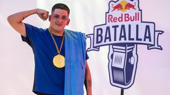 Klan, the winner poses during