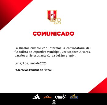 Christopher Olivares fue convocado de