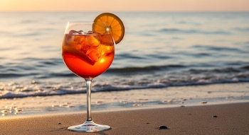 La combinación de frutas, hielos