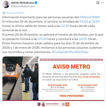 Horarios especiales del Metro de