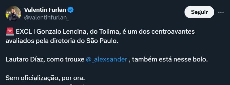 Gonzalo Lencina podría salir del Deportes Tolima- crédito @valentinfurlan_/X