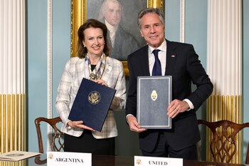 Diana Mondino y Antony Blinken