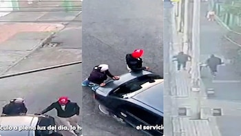 Capturaron a dos ladrones mientras empujaban el carro que acababan de robar en el sur de Bogotá