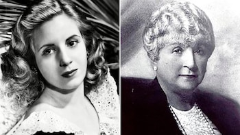 Eva Perón y Adelia Harilaos