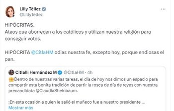 Lilly Téllez tachó de hipócritas