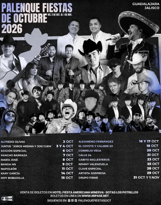 La venta de boletos inicia este lunes 27 de julio para los conciertos que tendrán lugar del 2 de octubre al 1 de noviembre en Zapopan, Jalisco(RS)