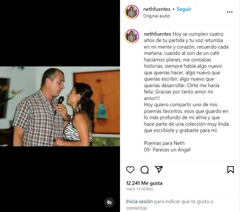 Sentido mensaje de esposa de