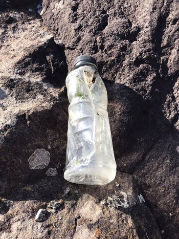 La botella que encontró Christian