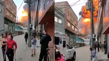 Voraz incendio en una empresa