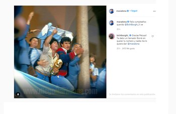 La publicación de Maradona y