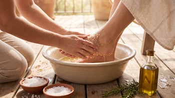 Estos son los beneficios que puede obtener si se lava los pies con sal y aceite de oliva