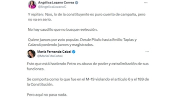 Reacciones de Angélica Lozano y María Fernanda Cabal por propuesta de una Constituyente por parte del presidente Gustavo Petro - crédito X