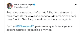 Consternación por la muerte de Santiago Carrascal Pérez, padre de Mafe Carrascal. Fotos: Twitter