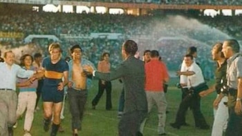 Cuando terminó la vuelta olímpica,