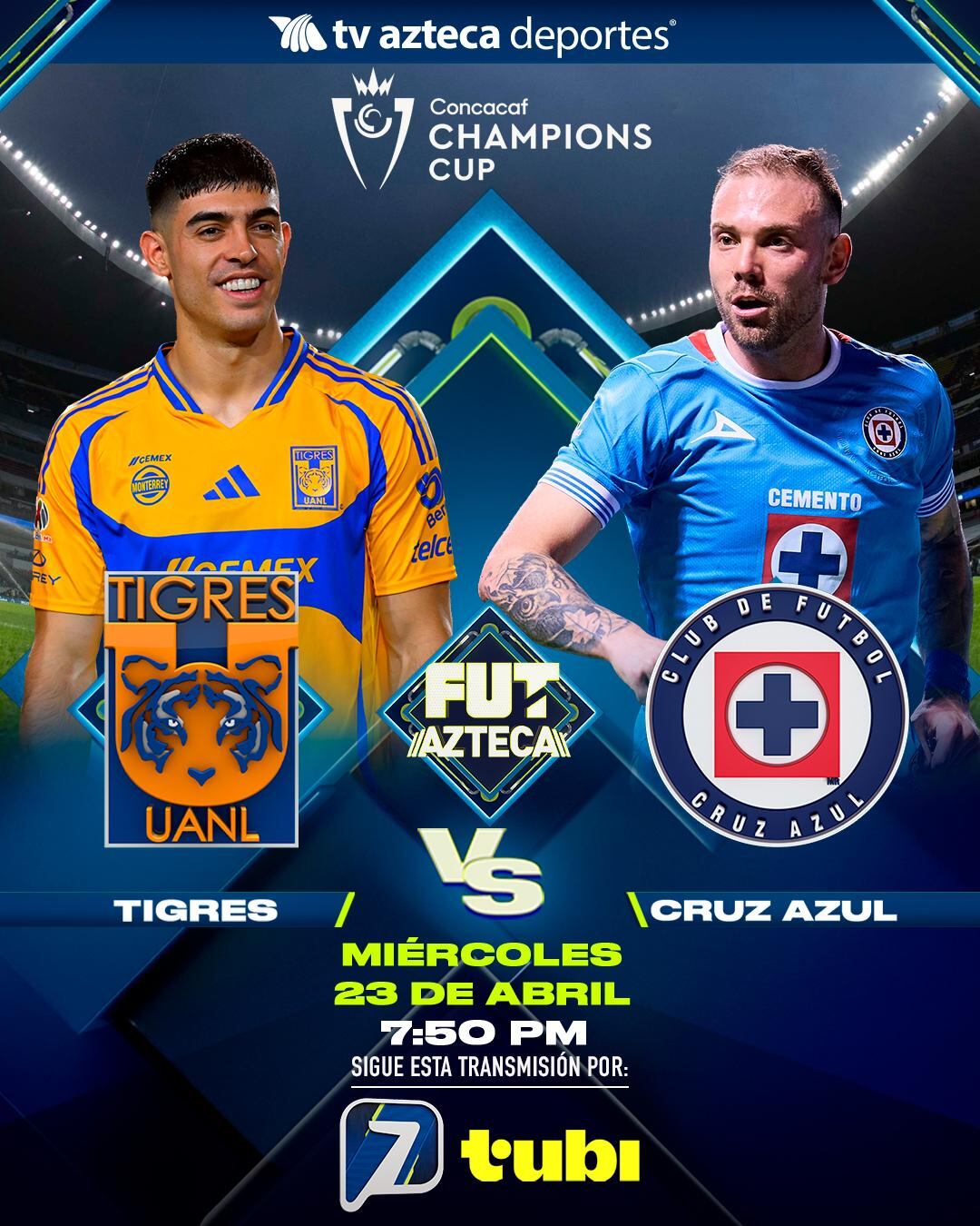 Los Tigres recibirán en el Volcán a una Máquina que viene de eliminar a su acérrimo rival. (X/Azteca Deportes)
