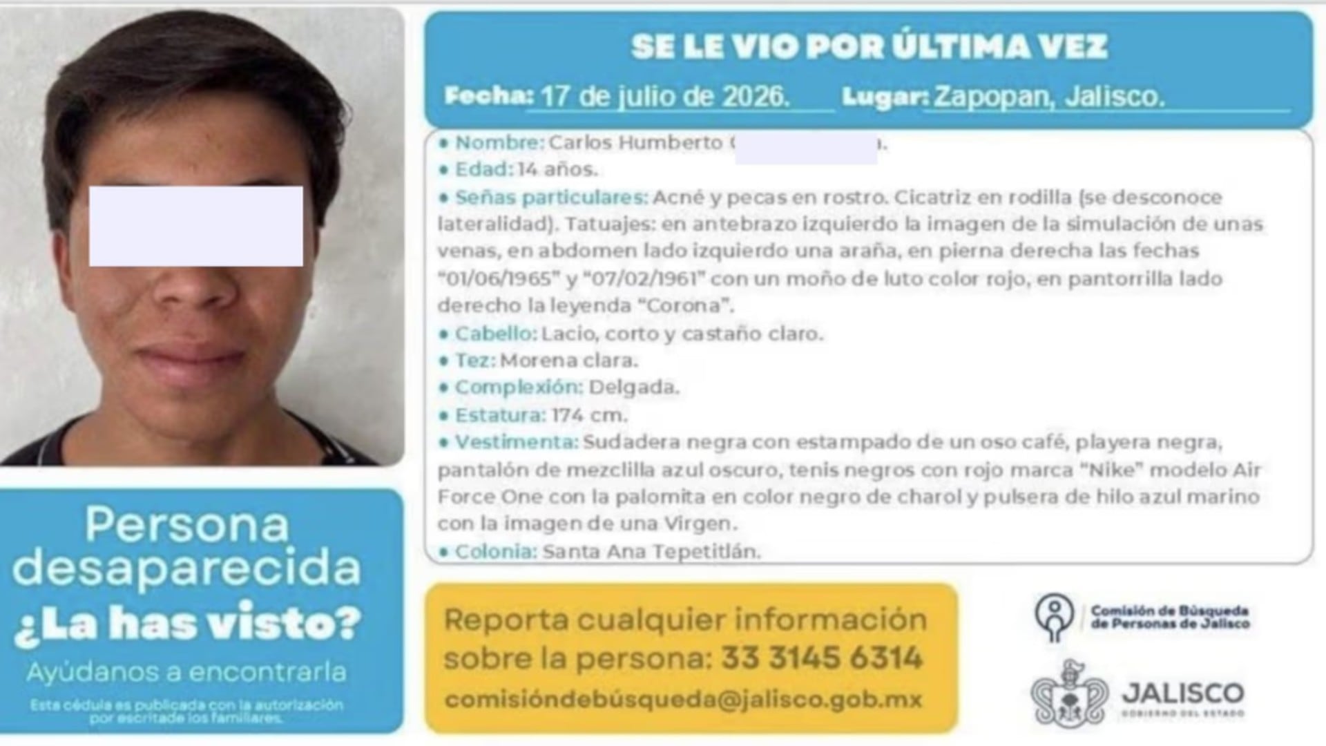 Encuentran a uno de los cinco adolescentes desaparecidos en Jalisco, fue reclutado en Michoacán