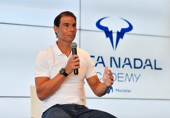 Rafa Nadal durante la rueda