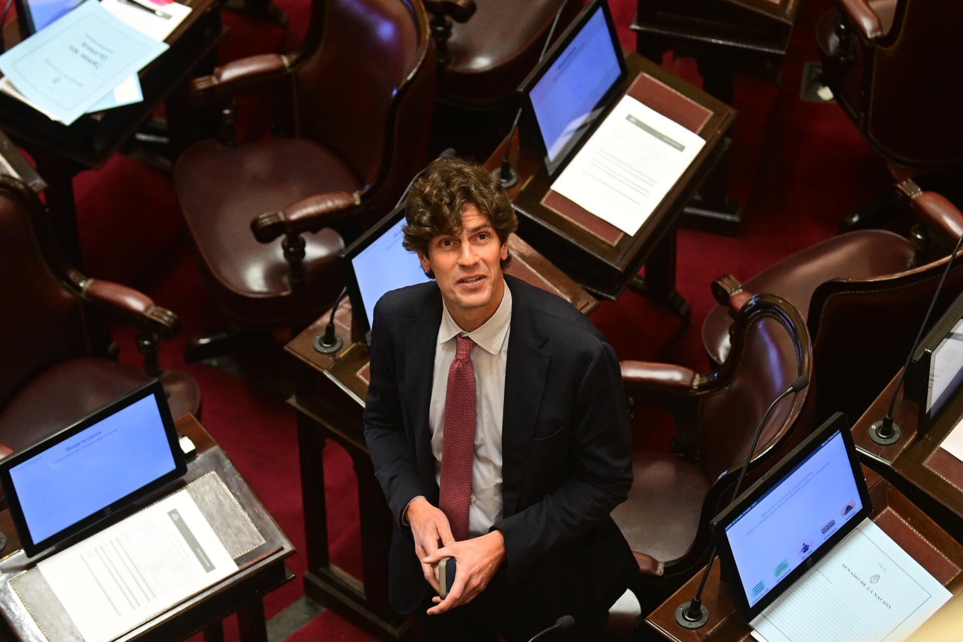 Martín Lousteau en la sesión donde se debaten los pliegos de Ariel Lijo y Manuel García-Mansilla