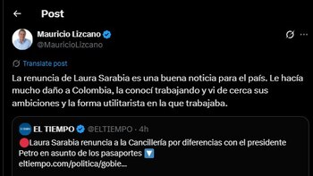 Mauricio Lizcano reaccionó a la
