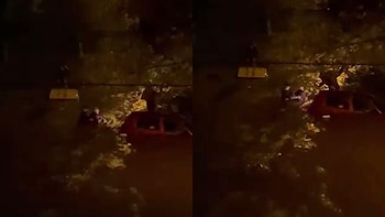 Fuerte temporal en Mar del Plata: así fue el dramático rescate de un taxista que quedó atrapado en una inundación
