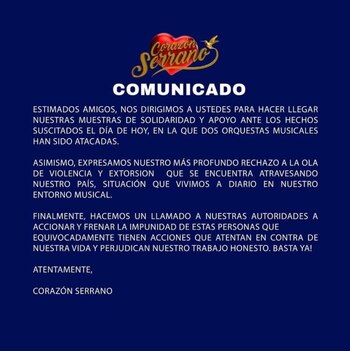 Corazón Serrano se solidariza con