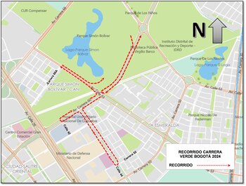 Este será el recorrido de la Carrera Verde en Bogotá - crédito SDM