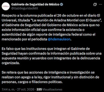 Gabinete de Seguridad Ariadna Montiel El Guano
