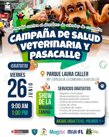 La campaña comenzará a partir de las 9 horas - Créditos: Municipalidad de Los Olivos.