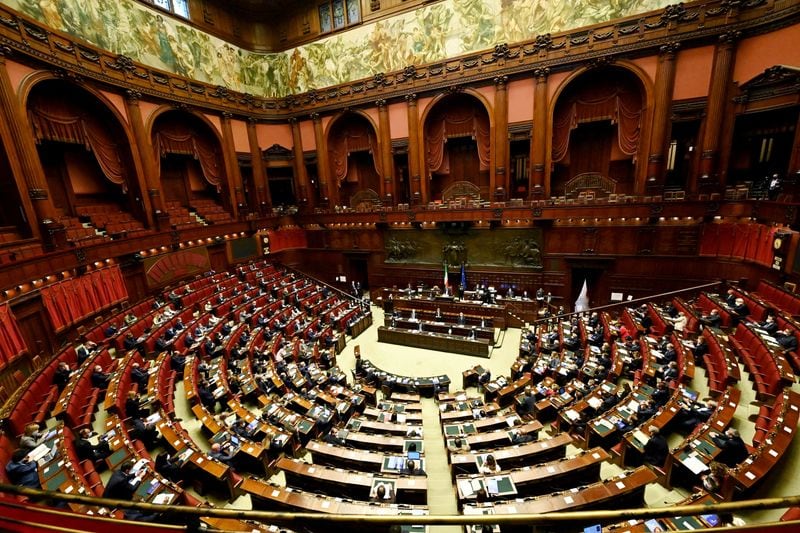 Vista general del interior del Parlamento italiano en Roma, Italia (Alberto Pizzoli/REUTERS)