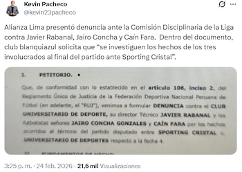 Alianza Lima presentó denuncia contra