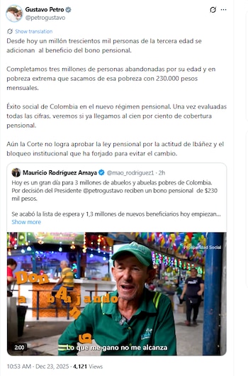 Gustavo Petro celebró nuevos pagos