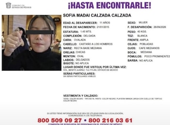 Sofía Madai, de 11 años, desapareció en Tultitlán el 26 de septiembre y fue localizada sin vida tres días después en Cuautitlán Izcalli, Estado de México. (Crédito: redes sociales)
