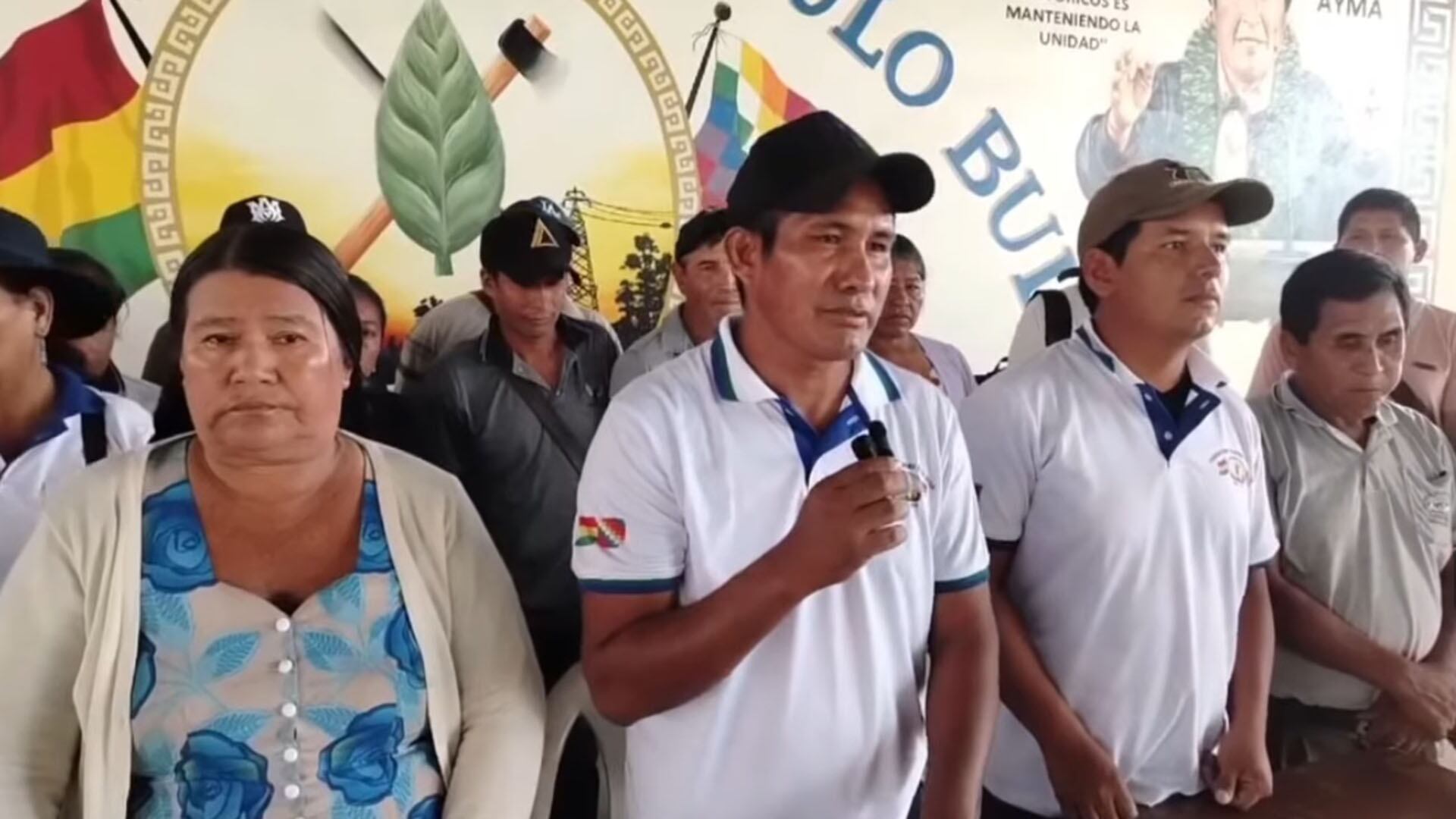 Conferencia de prensa de la Federación Mamoré Bulo Bulo en la que brindaron su respaldo a Andrónico Rodríguez.