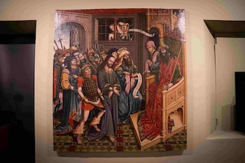 El ‘Cristo ante Pilatos’ de Yebes, atribuido al Maestro de Lupiana y datado en el siglo XV ha sido restituido en Sigüenza. (Ministerio de Cultura)