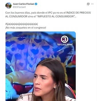 El activista Juan Carlos Florián también reaccionó al error de Carrascal, donde utilizó la ironía para referirse a la confusión entre el IPC y un supuesto impuesto - crédito @JCFloriant/X