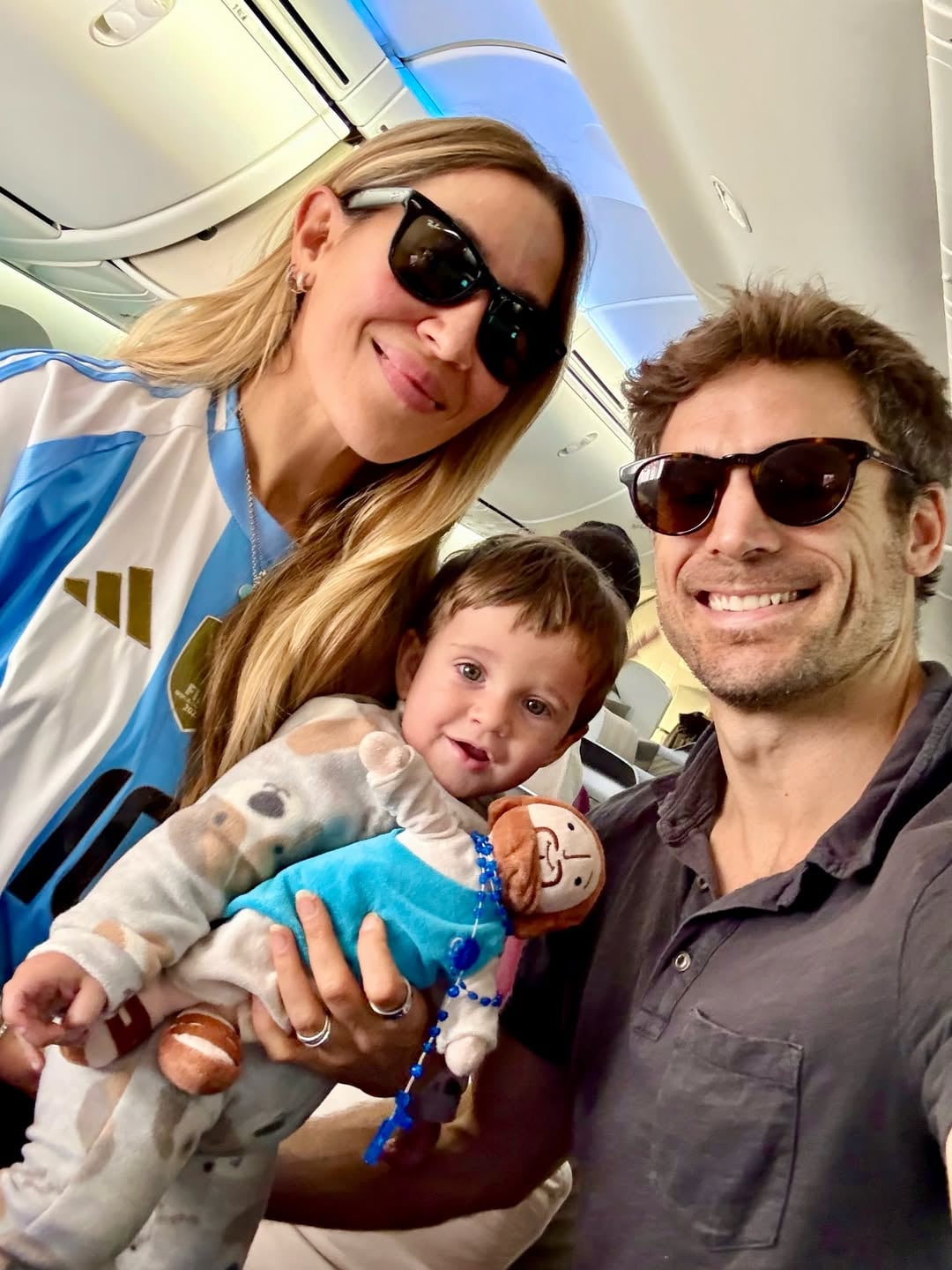 Jimena Barón, Matías Palleiro y Arturo viajaron a Estados Unidos para vivir el Mundial (Instagram)