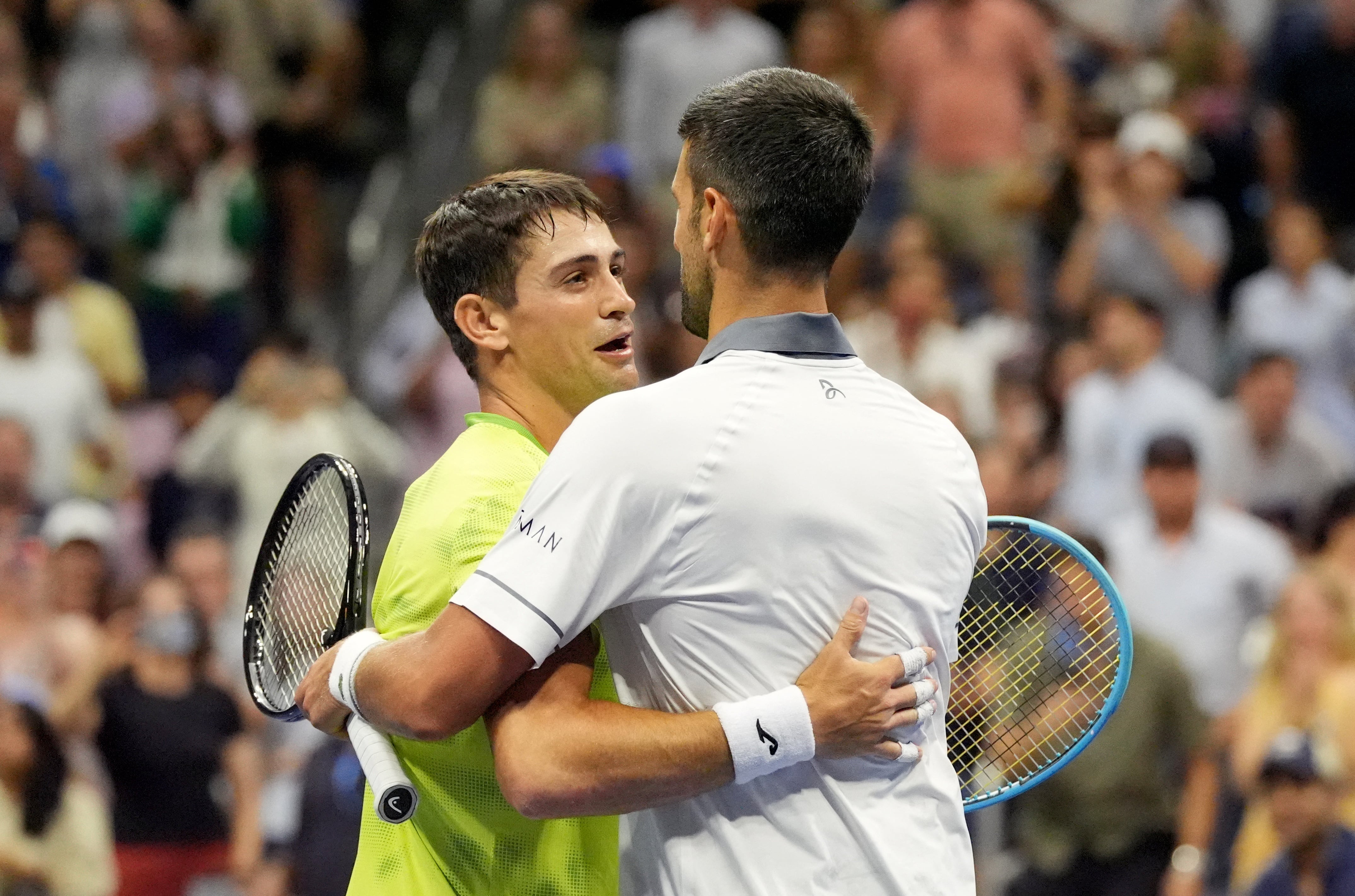 Mariano Navone firmó uno de sus mejores triunfos al derrotar al serbio Novak Djokovic (Crédito: REUTERS/Robert Deutsch)