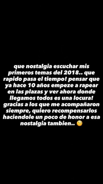 Lit Killah recordó sus inicios musicales y compartió la nostalgia por sus primeros temas lanzados en 2018