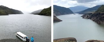 Embalse de Chuza antes (izquierda)
