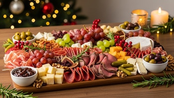 Tabla de quesos y charcutería,