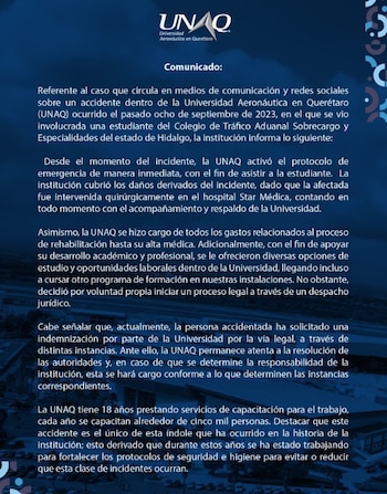La UNAQ emitió un comunicado