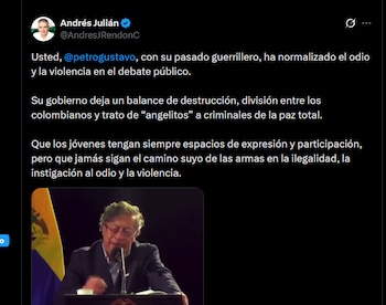 Andrés Julián Rendón - crédito @AndresJRendonC/X