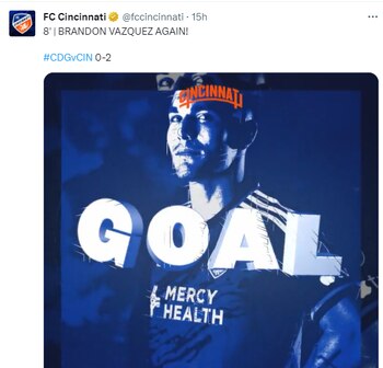 Gol de Brandon Vásquez ante