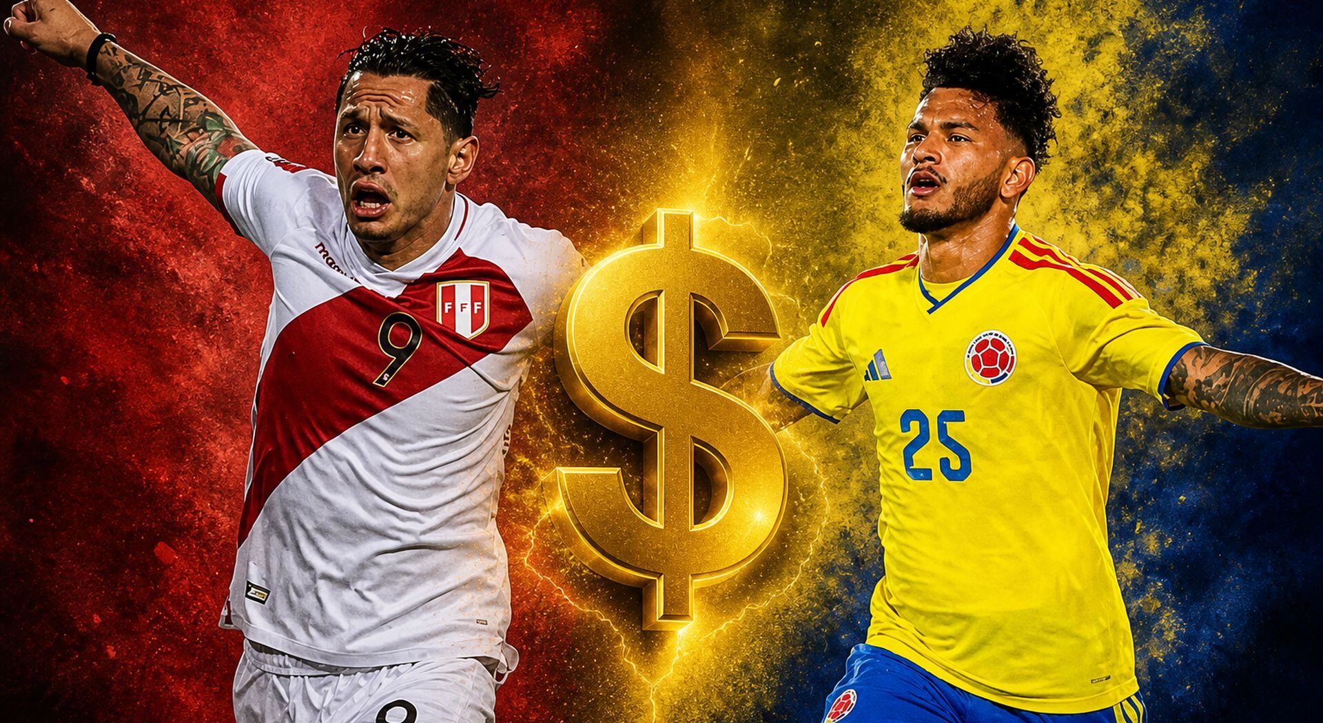 La selección colombiana llega al amistoso internacional del martes con una plantilla valuada en 257,65 millones de euros, frente a los 30,5 millones del plantel peruano, según datos de Transfermarkt.