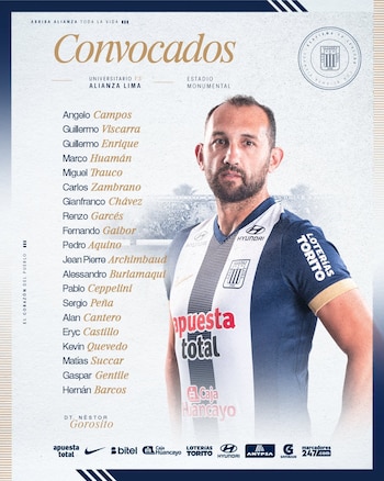 Lista de convocados de Alianza Lima para el juego ante Universitario de Deportes. Crédito: X Alianza Lima