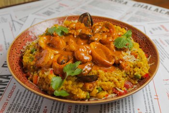 El arroz cremoso con mariscos