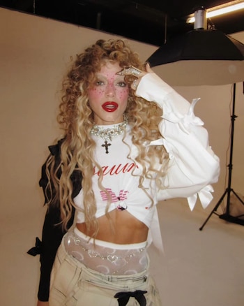 El jugado maquillaje que lució