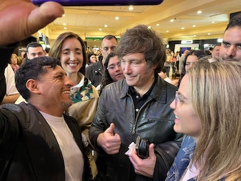 Milei, durante una recorrida por