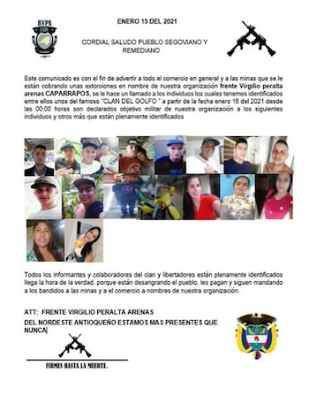 Autoridades verifican panfleto que amenaza