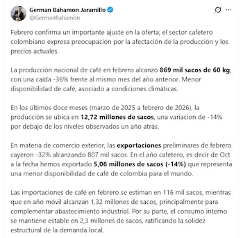 Germán Bahamón Jaramillo, gerente general